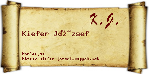 Kiefer József névjegykártya